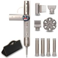 cepillo de aire moldeador multifuncion - 8 accesorios y mango flexible airglisse 8in1 flex champagne 1400w 110000rpm cecotec