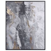 lienzo cuadro de pared 103 x 83 cm marco mdf sintetico formas abstractas geometrico rectangular moderno gris y blanco jesi