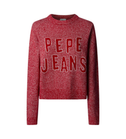 pepe jeans para mujer pl702270 jersey pandora rojo l casual acrilico manga larga sostenible