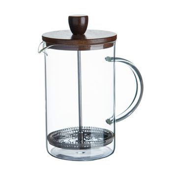Cafetera de émbolo de vidrio borosilicato transparente de 15,8 cm