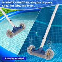 cabezal de cepillo para piscina de 13 pulgadas de alta resistencia con mango de aluminio desmontable para limpieza de paredes escalones y esquinas de piscinas