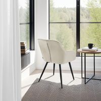 2 sillas de comedor efecto terciopelo 58 x 62 x 82 cm cremanegro