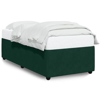 Estructura De Cama Sin Colchón Terciopelo Verde Oscuro 80x200cm Vidaxl