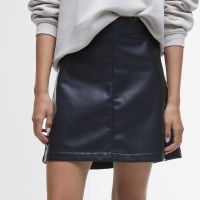barbour international peyton faux leather mini skirt - uk 16