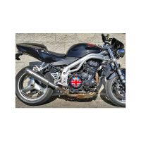 silenciador de escape triumph speed triple 955 ie mass cafe racer bajo
