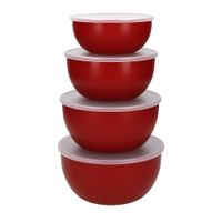 juego de 4 tuperes con tapa apilables de plastico