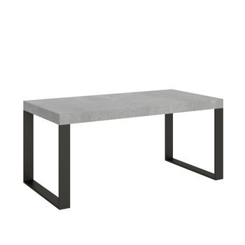 Mesa Extensible 200/460x90 Cm Tecno Premium Hormigón Con Patas Antracita