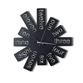 Reloj de pared de metal negro ø50 cm
