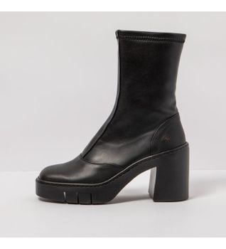 Art para mujer. 119731101003_001 Botines de piel negro -altura tacón: 9cm- (39), 8 a 10cm, Cremallera, Casual