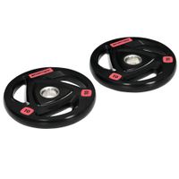 sportnow juego de 2 discos de pesas sin barra de 10 kg con orificio de 5 cm para entrenamiento de fuerza o32x45cm negro   aosom espana