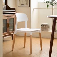 set 4 sillas escandinavas con patas de madera blanco