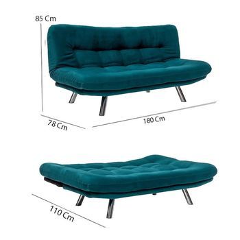 Sofá Cama 3 Plazas Misa Small Verde Petróleo