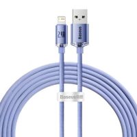 cable usb a lightning baseus crystal shine 2 m violeta
