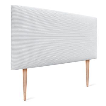 Dhome Cabecero De Pana Liso 105x105 Con Patas Camas 105 - Blanco