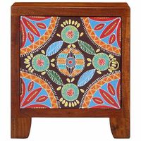 mesita de noche  mesilla de noche 40x30x45 cm madera maciza de acacia