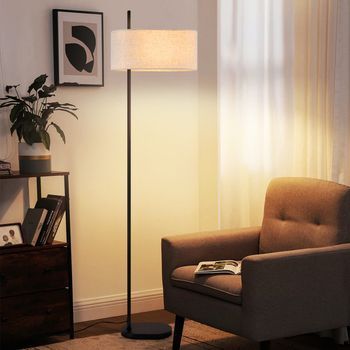 Nettlife Lámpara De Pie Salón Lámpara De Pie Vintage 154cm Negro E27 Lámparas De Pie Con Interruptor De Pie