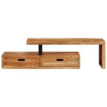 Mueble De Tv | Mueble De Salón | Gabinete De Tv (118-200) X 30x40 Cm Madera Maciza De Acacia
