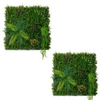 panel de pared de jardin vertical artificial alina - 100cm x 100cm set 2 unidades