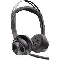 auriculares hp voyager focus 2 inalambricos bluetooth con cancelacion de ruido microfono y base de carga uso profesional color negro