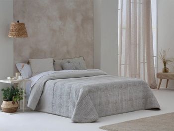 Colcha boutí salar jacquard beige/gris confecciones paula