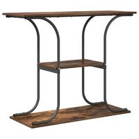 mesa consola con estante roble ahumado 101 x 35 x 805 cm vidaxl