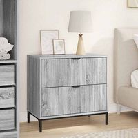 mesa de noche - mueble para dormitorio - madera contrachapada - gris sonoma 635x36x61cm