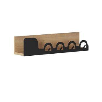 Perchero de pared decorativo en roble - l63 cm.