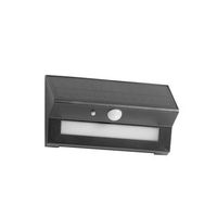 dopo lighting - aplique de pared solar tona ip44 led smd 6w 3000k crepuscularmovimiento negro