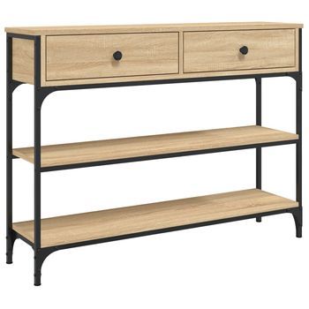 Mesa Consola | Mesa De Entrada | Mesa Auxiliar Madera De Ingeniería Roble Sonoma 100x25x75 Cm