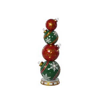 Figura Led Resina 35x35x108,5 Bolas Rojo