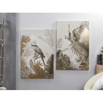 Lienzo Impr. Loro Beige/oro 80x120 Cms. S/2 80x3x120 Cms