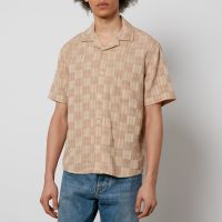 corridor check cotton-jacquard shirt - s