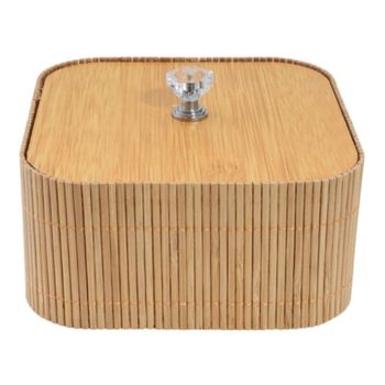 Caja cuadrada de bambú 13x13x6 cm