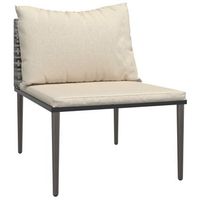 sofa central de jardin con cojines ratan sintetico gris vidaxl
