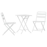 juego de bistro plegable de 3 uds blanco de acero cfw164209