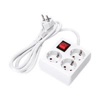 aigostar - regleta con 3 enchufes y 15 metros con interruptor