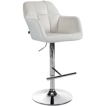 Taburete De Bar Natoma En Terciopelo Crema 59x57x97 Cm Clp