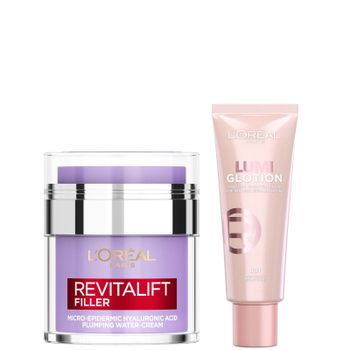 L'Oréal Paris Hyaluronic Filler Water Cream & Lumi Glotion Bundle (Various Shades) - 901 Fair Glow