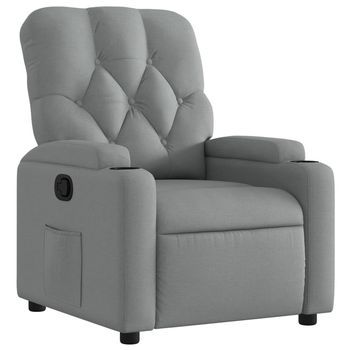 Sillón Reclinable De Tela Gris Claro Vidaxl