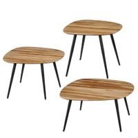 mesa auxiliar jailey marron  h34xb52xl62cm