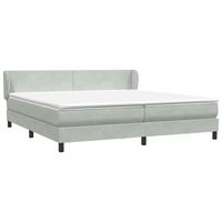 cama box spring con colchones terciopelo gris claro 180x220 cm vidaxl