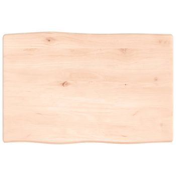 Tablero De Mesa Madera Maciza Roble Borde Natural 60x40x2 Cm Vidaxl