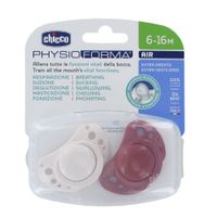chicco chupete silicona physioforma air 6-16m 2uds