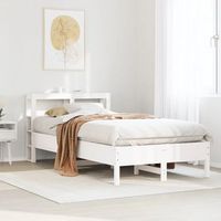 cama de matrimonio  cama de adulto  estructura de cama sin colchon madera de pino blanca 120x200 cm cfw339179