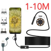 camara endoscopica de 1-10m camara para telefono android tipo c usb boroscopio impermeable de 7mm para inspeccion de lentes de automoviles lente de videocamara