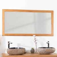 espejo rectangular de teca maciza 140 x 70
