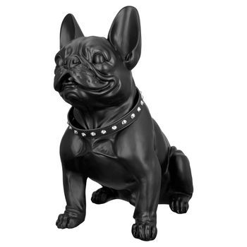 Casablanca By Gilde Figura Decorativa Bulldog Negro Mate H. 41 Cm