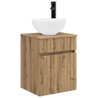 vanidad de lavabo montada en la pared roble artisan vidaxl