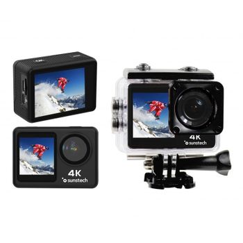 Cámara deportiva Sunstech Adventure 4K 16MP WiFi Sumergible LCD 170° FOV Negra