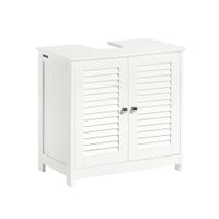 armario para debajo del lavabo 2 puertas y 2 estantes mdf blanco
